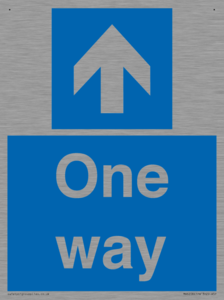 One way with up directional arrow